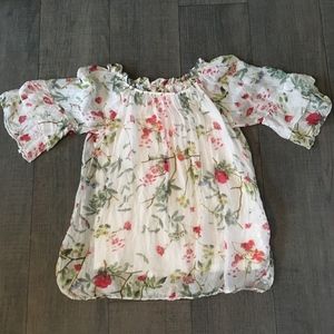 Floral Blouse with Ruffle Sleeves